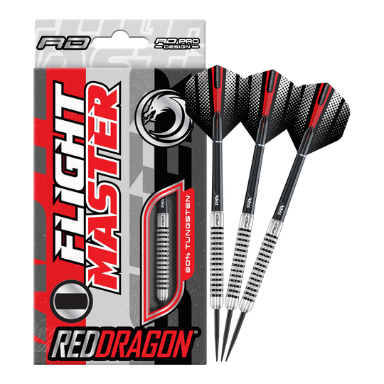 Red Dragon Flightmaster Fury 2 freccette in acciaio - 25 g Zu sehen ist das Produkt Red Dragon Flightmaster Fury 2 Steeldarts mit einem Gewicht von 25g. Die Steeldarts sind optimal für ambitionierte Spieler geeignet.