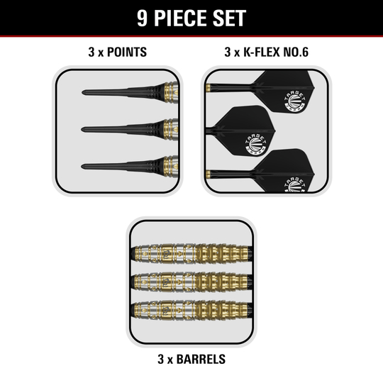 Hier sieht man die Target Japan Prime Series Mayuko Morita Mayo GEN7.5 Softdarts - 20g. Die Darts bieten ein japanisches Design und hochwertige Verarbeitung.