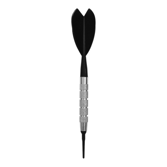 Freccette morbide McDart in ottone argentato - 18 g Zu sehen ist der McDart Silver Brass Bardarts - Softdarts - 18g. Die Darts sind silberfarben und speziell für Softdartspiele geeignet.