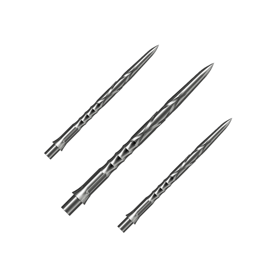 Punte per freccette in acciaio Caliburn System - HAN G2 - Argento Das Bild zeigt Steeldartspitzen des Caliburn Evo Systems in Silber, 36mm. Die Spitzen sind für Steeldarts geeignet.