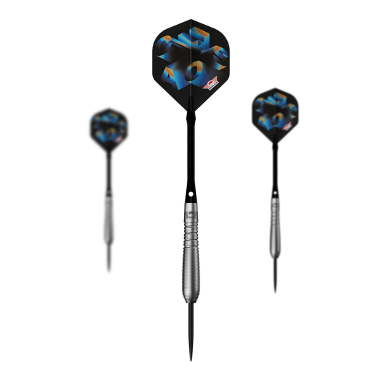 Bulls NL Chaos Blue Steel Darts - 23 g Das Bild zeigt ein Set der Bulls NL Chaos Blue Steeldarts - 23g. Das Set besteht aus mehreren blauen Steeldarts.