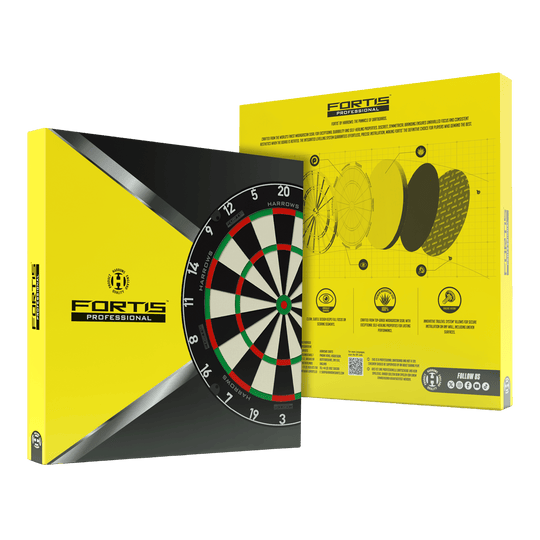 Bersaglio per freccette in acciaio Harrows Fortis Das Bild zeigt das Produkt Harrows Fortis Steeldartboard. Es handelt sich um ein hochwertiges Dartboard für Steeldarts.