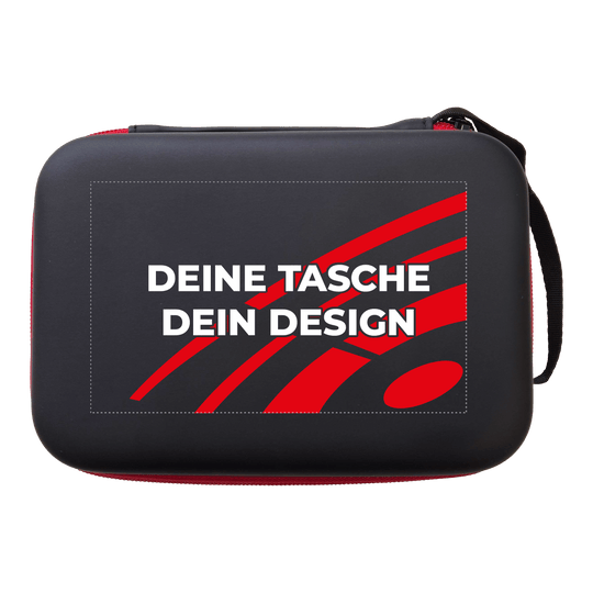 Custodia per freccette System-4 con il tuo design Bild mit dem Dateinamen MCS4-Schwarz_McDart_System4_Dartcase_Mit_Wunschdruck_Schwarz_2. Der genaue Inhalt des Bildes ist nicht erkennbar.