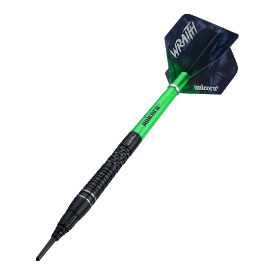Unicorn Wraith Gary Anderson Phase 6 Freccette morbide - 20 g Hier werden die Unicorn Wraith Gary Anderson Phase 6 Softdarts - 20g präsentiert. Die Darts sind deutlich sichtbar.