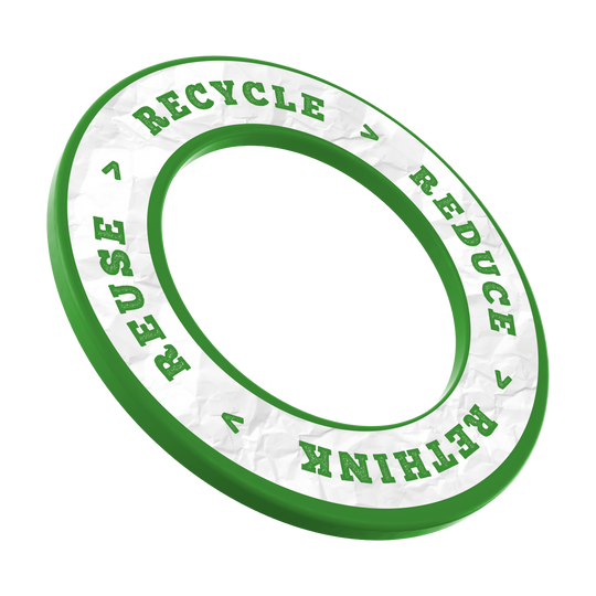 McDart Ricicla Riduci Ripensa Riutilizza Bersaglio per freccette Das Bild zeigt ein Produkt mit dem Dateinamen DBS-RRRR4_Surround_Recyle_Reuse_Reduce_Rethink_Grn_3. Es gibt keine weiteren Informationen zum Produkt.