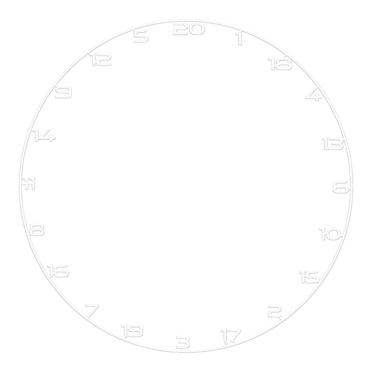 Anello numerico per bersaglio per freccette Bild mit dem Dateinamen BT1000100_Bullet_Dartboard_Zahlenring_Wei_1. Es könnte einen weißen Zahlenring für ein Dartboard darstellen.