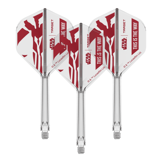 Set Target Star Wars K-Flex Mandalorian No2 Voli Standard Bild eines Star Wars K-Flex 'This Is The Way' Produkts. Zu sehen sind Standard Flights mit 33 mm Länge.