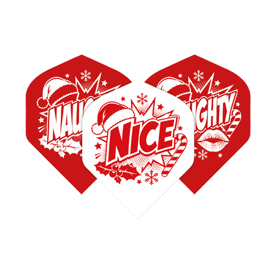 Voli standard McDart Naughty Or Nice No2 Abgebildet ist das Produkt McDart Naughty Or Nice No2 Standard Flights. Es handelt sich um Dartflights in Standardgröße.