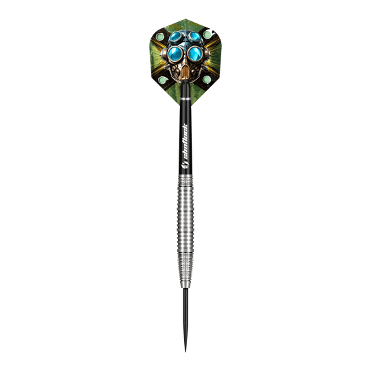 Freccette in acciaio Shot Badlands Krush Das Bild zeigt die Shot Badlands Krush Steeldarts. Es handelt sich um spezielle Steeldarts für Präzisionsspiel.