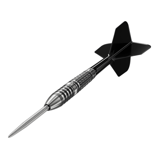 Freccette in acciaio Target Japan Black Marque Lumiere GEN3 Das Bild zeigt den Target Japan Black Marque Lumiere GEN3 Steeldart. Der Dartpfeil ist schwarz-silber und hat ein modernes, hochwertiges Design.